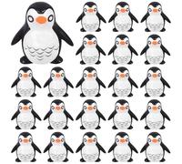 50 Pcs Miniature Penguin Sculptures, Cute Winter Decoration Figurines, Resin Penguins For Home And Holiday Decor, 2 Cm Height With Orange Beaks