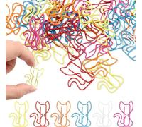 50 PCS Mixed Color Cat Paper Clips & Bookmarks | Multicolor Cat School Supplies, Office Stationery & Themed Gifts for Teachers, Cat Lovers, Women, Students & Coworkers
