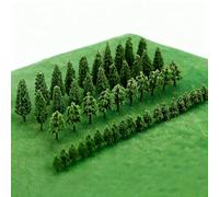 50 Pcs Mixed Model Trees Poplar & Pagoda Pine Combo, Miniature Landscape Diorama Trees, Natural Green Architectural Model Trees for DIY Train Railways Scenery & Building Sandbox Realistic Scene