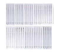 50 PCS Mixed Tattoo Needles Set, Stainless Steel Piercing Needles | 3R 5RL 7RL 9RL 5RS 7RS 9RS 5M1 7M1 9M1, Individually Packed, Standard Length, Professional Permanent Tattoo Tool Kit