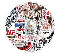 50 Pcs MMA Fighting Stickers Pack, Waterproof Vinyl Decals for Adults & Teens, Mixed Martial Arts & Muay Thai Designs, Removable Stickers for Laptop, Water Bottle, Phone, Skateboard, Guitar, Helmet