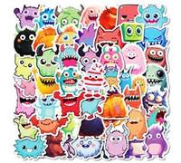 50 Pcs Monstories Stickers for Laptop Water Bottles,Bicycle,Skateboard,Computer,Cute Little Monster Cute Style Stickers Waterproof Vinyl for Wall,Graffiti Stickers for Girls Boys Children Teens