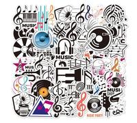 50 Pcs Music Stickers Vinyl Musical Note Stickers for Teen Adult Waterproof Funny Decals for Teen Adult Water Bottle Laptop Skateboard Bike Phone Computer Travel Case