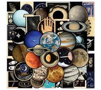 50 PCS Mysterious Celestial Stickers,Vintage Astronomy Sticker Pack Vinyl Skateboard Guitar Door Laptop Luggage Car Bike Water Bottle Birthday Party Supplies Teens Boys and Girls Decals