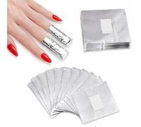 50 Pcs Nail Foil Wraps, Soak Off Nail Foils with Pre-attached Cotton Pads, Lint Free Nail Remover Foil, Aluminium Foil Wraps for Gel Nail Foil, Nail Polish Remover Wraps for Gel & Acrylic Nails