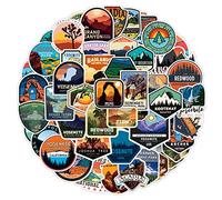 50 Pcs National Park Stickers Pack, Waterproof Vinyl Decals Featuring Scenic Nature Views and Outdoor Emblems for Laptop, Suitcase, Water Bottle, Journal, Skateboard, and Scrapbook
