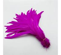 50 Pcs Natural Rooster Tail Feather 25-45 Cm 10-18 Inch DIY Dyed Cock Tail Clothing Accessories Jewelry Rose Red 25-30cm 50Pcs