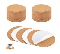 50 Pcs Natural Wood Cork Coasters, 8cm*8cm*0.1cm Cork Coasters Round, Drink Mats, Cup Corks, Corks Coaster for Coffee, Coaster for Drinks, for Coffee Cups, DIY Craft Projects, and Home Decor