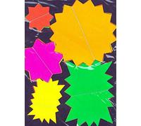 50 pcs neon Flourescent Stars flashs Price Display Tags Labels Shop Mix