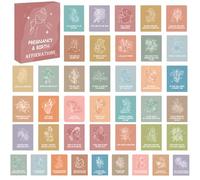50 PCS New Mom Affirmation Cards for Labor, 8.8 * 11.5 cm Birth Affirmation Cards with Watercolor Designs, Maternity Positive Card For Pregnancy- Empowering Spiritual Gifts for Womens