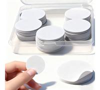 50 Pcs NFC Stickers Tags, NFC Cards with Adhesive Back, 25mm Round Rewritable NFC Cards, 504 Bytes Memory Compatible Tagmo NFC Enabled Mobile Phones, White