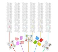 50 PCS Novelty DIY Craft Kits for Kids, Kids DIY Pinwheels: Color Your Own Blanks, for Arts and Craft Party Activity, Outdoor Activities School Home Children Age 5 6 7 8 9 Years+