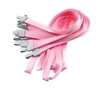 50 Pcs Nylon Hanging Neck Strap Plastic Clip Lanyard Neck Hang Rope for ID Name Card Badge Holder of Office Supplies(50pcs Pink)