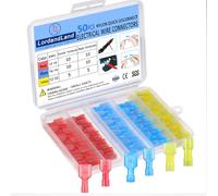 50 Pcs Nylon Spade Quick Disconnect Connectors Kit, Electrical Insulated Terminals, Male and Female Spade Wire Crimp Terminal Assortment Kit