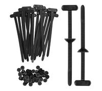 50 PCS Nylon Universal Cable Tie Buckle Self-Locking Ties Holder Push Mount Zip Tie Holders Bumper Retainer Clips Car Plastic Rivets Fasteners for Auto Repairing Quick Fix and Hole Fastening