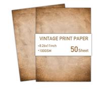 50 Pcs Old Fashioned Letter Paper Retro Writing Double Sided Printer for Decorative Invitations
