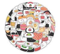 50 Pcs Onigiri Sushi Stickers for Kids Teens Adults Boys Girls Gift,Stickers Pack for Laptop,Skateboard,Luggage,Car,Bike, Cup,Computer,Water Bottle Decor,Rice Balls Vinyl Waterproof Sticker Decals