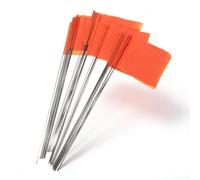 50 PCS Orange Garden Flags PVC Marking Signs for Lawn Irrigation Landscaping, Weather-Resistant Plant Labels with Bright Visibility for Outdoor Yard Farm Construction Projects