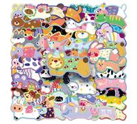 50 Pcs Original Hand-Drawn Running Animals Stickers, Cartoon Q Version DIY Scrapbooking Decals, Cute Laptop Water Bottle Journal Decor, Waterproof Vinyl Sticker Pack