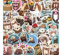 50 Pcs Otter Stickers for Kids Teens Adults Boys Girls Gift,Cartoon Animals Stickers Pack for Laptop,Skateboard,Luggage,Car,Bike, Cup,Computer,Water Bottle Decor,Vinyl Waterproof Stickers