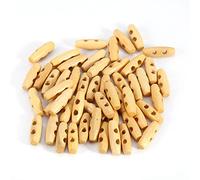 50 Pcs Oval Wooden Buttons, 2 Holes Coat Duffle Toggle 30mm Wood Horn Sewing Sweater Coats Knitting Buttons for DIY Clothes Accessories Art Craft Projects