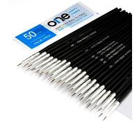 50 Pcs Pack of Synthetic Sable Fine Detail Paint Brushes Set for Miniature, Scale Model, Art Painting in Acrylic, Oil, Watercolor - Pointed Round (Size #00 (Small))