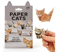 50 PCS Paper Cats Origami, Sheets DIY Fold Your Own Paper Cat Figures, Creative Craft Activity for Adults Kids Animal Lovers, Creative 3D Cat Craft Activity for Adults Kids, Unique Cat Lover Gift Desk