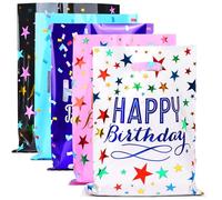 50 Pcs Party Bags, Party Favor Bag Birthday Goodie Candy Bags, Five-Colored Star Party Bag for Children's Birthday Parties, Gift Bag, Candy And Snacks (28.5cm*18cm)