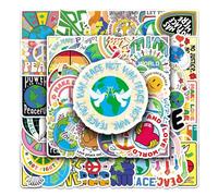 50 Pcs Peace and Love Stickers Pack, Colorful Anti-War Vinyl Decals, Waterproof Cartoon Stickers for Laptop, Skateboard, Suitcase, Scrapbook, Notebook, Car, Phone Case, DIY Decoration Use