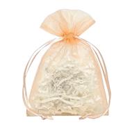 50 pcs Peach Organza Bags Small 10x12cm Sheer Gift Bag Party Favour Wedding Favour Bags with Drawstring for Chocolate Sweets Makeup Jewellery Birthday Christmas (Peach(7x9cm))
