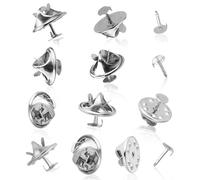 50 Pcs Pin Badge Backs, Butterfly Pin Clutch, Butterfly Clutch Metal Pin Backs, Butterfly Clutch Tie Pins, Badge Pins Backs, Lapel Badge Backs Replacement with Horse Thorn Needle, Horse Thorn Needle