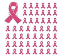 50 Pcs Pink Breast Cancer Pin, Metal Awareness Lapel Brooch Hope Badges Enamel Ribbon Pins for Decoration
