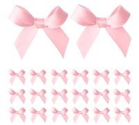 50 Pcs Pink Ribbon Bow for Gift Wrapping, Small Pink Bow Baby Shower Decorations, 2 Inch Samll Bows Bulk for Girls Women Hair Clips Accessories, Cake Balloon Craft Christmas Tree Decor