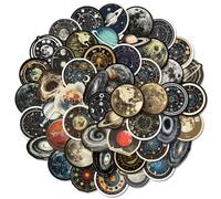 50 Pcs Planet Stickers - Waterproof Vinyl Space Theme Stickers for Water Bottles, Laptops, Cups & Travel Gear,Easy Peel, No Residue for Kids and Adults