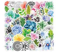 50 Pcs Plant and Flower Stickers Decals for Water Bottle Hydro Flask Laptop Luggage Car Bicycle Helmet Vinyl Waterproof Plant and Flower Stickers