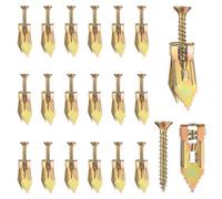 50 PCS Plasterboard Fixings & Wall Plugs, Cavity Fixing Anchors and Screws, Hollow Expansion Anchors with Self Drilling Screws for Plasterboard, Concrete & Masonry