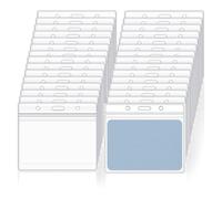 50 PCS Plastic Card Holder, Transparent Clear Horizontal Waterproof Name Tag Badge ID Card Holders ID Badge Card Plastic Wallets Pocket Holder for Office School Events