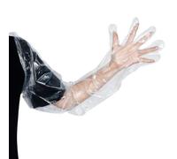 50 Pcs Plastic Long Arm Gloves, 35.4 in Veterinary Insemination Glove | Long Shoulder Length Disposable Gloves for Field Dressing Gutting