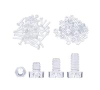 50 Pcs Plastic Screws Bolts and 50 Pcs Nuts, Transparent Clear M4*8mm Screw, M4*3.5mm Nut, Acrylic Cross Head Machine Screws Nuts and Bolts Set