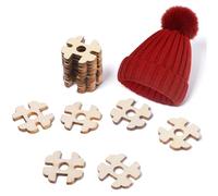 50 Pcs Pom Pom Buttons for Hats 20mm Removable Wooden Handmade Buttons, Faux Fur Pom Pom Holder Keepers Fastener Knitting Accessories for Knitting Beanies Caps, Gift for Craft Enthusiasts
