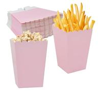 50 Pcs Popcorn Boxes, Light Pink Cardboard Candy Container, Mini Paper Containers popcorn Bags for Wedding, Film Night, Cinema, Birthday Parties, Carnival, Sleepover Party Treats