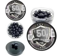 50 pcs. Premium Quality Hard Mix Rubber Steel Balls 2.7 Grams Heavy Reusable Ammo Projectiles Paintballs Reballs Powerballs for Shooting Training Home and Self Defense Pistols in 50 Caliber (S-TYPE)