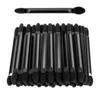 50 PCS Professional Disposable Dual Side Sponge Eyeshadow Brush, Double Head Eye Shadow Brushes Makeup Applicator Cosmetic Tools Disposable Eyeshadow Applicator, Flat Handle Black