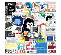50 Pcs Programming Stickers for Kids Teens Adults Boys Girls Gift,Programmer Stickers Pack for Laptop,Skateboard,Luggage,Car,Bike,Cup,Computer,Water Bottle Decor,Vinyl Waterproof Decals