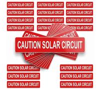 50 PCS PV Solar Safety Warning Labels, Caution Solar Circuit Stickers