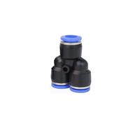 50 Pcs PY Pneumatic Quick Coupling Tee Reducing Y-Type Gas Pipe Fitting 4 6 8 10 12 14 16mm Pipe Hose Blue(PY-6)