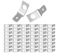 50 Pcs Quick Disconnect Spade Connectors, Non-Insulated, Solderless, 1/4" Male Tab, 10 Stud Ring Crimp, Ideal for Copper Wiring and Electrical Tasks