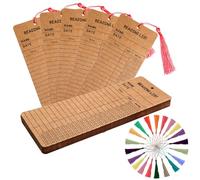 50 pcs Reading List Bookmarks with 50 Bookmark Tassels for Book Lovers, Students, Teachers - Graduation Gifts, Reading Log, Back-to-School Supplies (Brown)