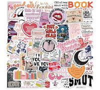50 Pcs Reading Stickers, Book Lovers Aesthetic Stickers, Waterproof Vinyl Sticker, Colorful Quotes Sticker, for Travel Case, Laptop, Calendars, Scrapbook