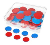 50 Pcs Red Blue Rotating Discs Plastic Counting Discs with Storage Box, Math Learning Aid for Elementary Children and Counting Aid